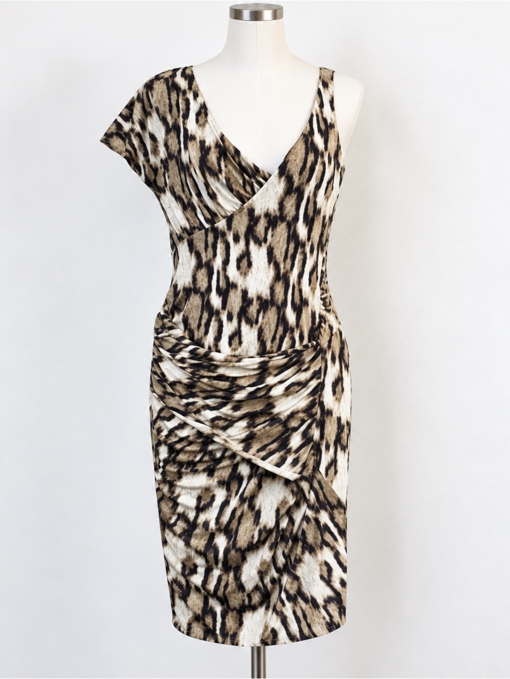 Roberto Just Cavalli python snake animal print stretch dress 44 US L